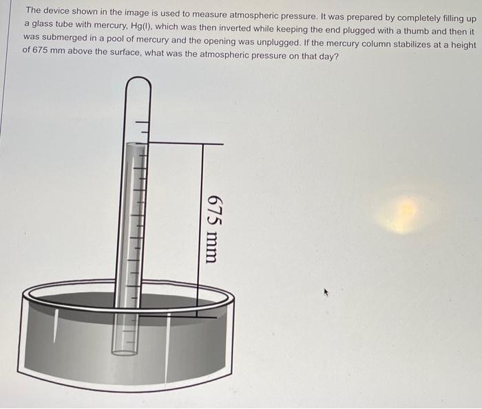 Device used for measuring deals atmospheric pressure