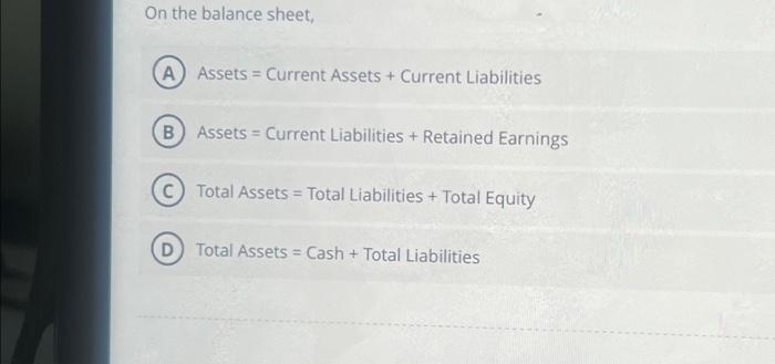 balance sheet current assets and current liabilities