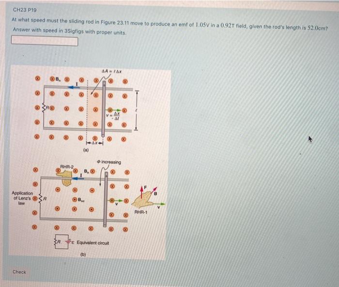 Solved CH23 P19 At what speed must the sliding rod in Figure | Chegg.com