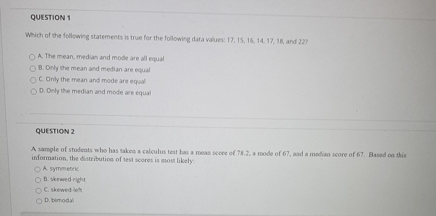 Solved QUESTION 1 Which of the following statements is true | Chegg.com