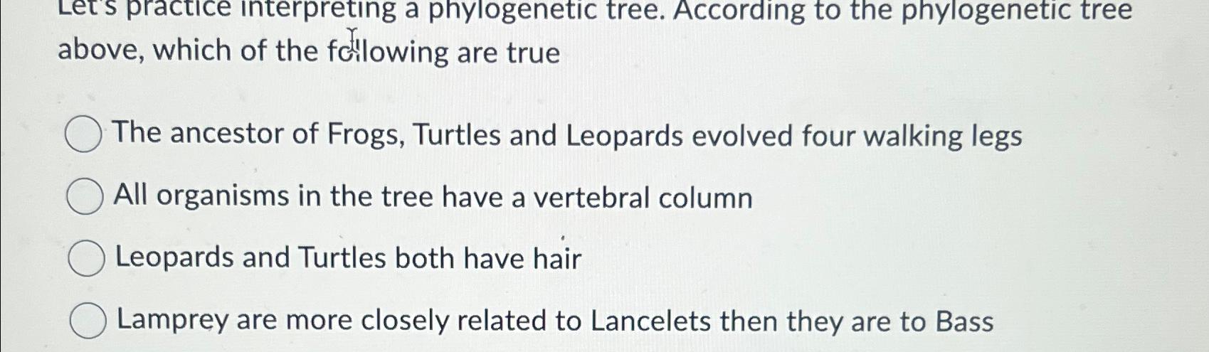 Solved Let S Practice Interpreting A Phylogenetic Tree. | Chegg.com