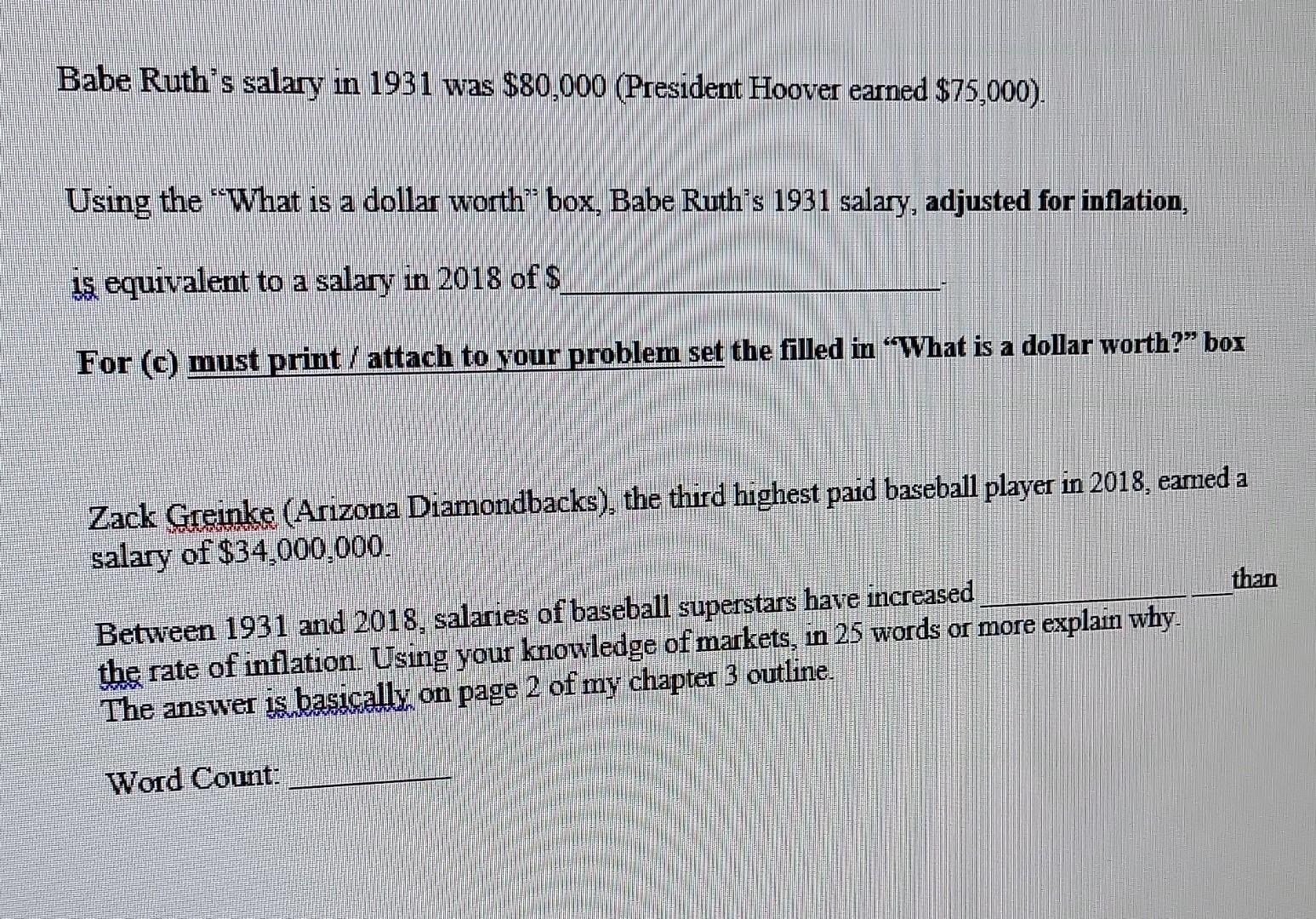 How much would Babe Ruth's salary have been today if adjusted for