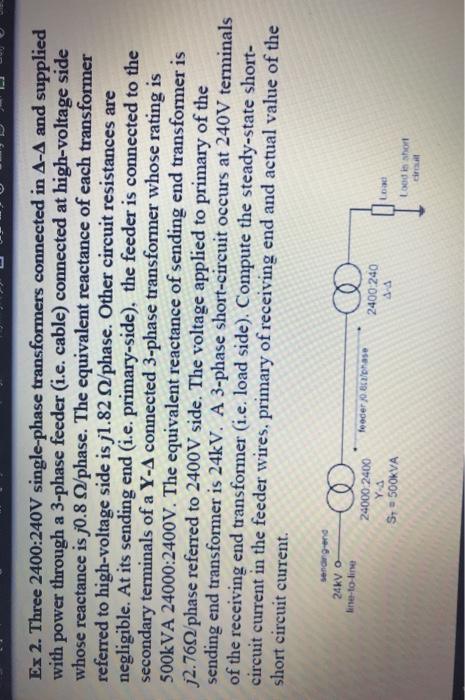 Solved Consider Ex2 ﻿on three phase transformer (under STAR | Chegg.com