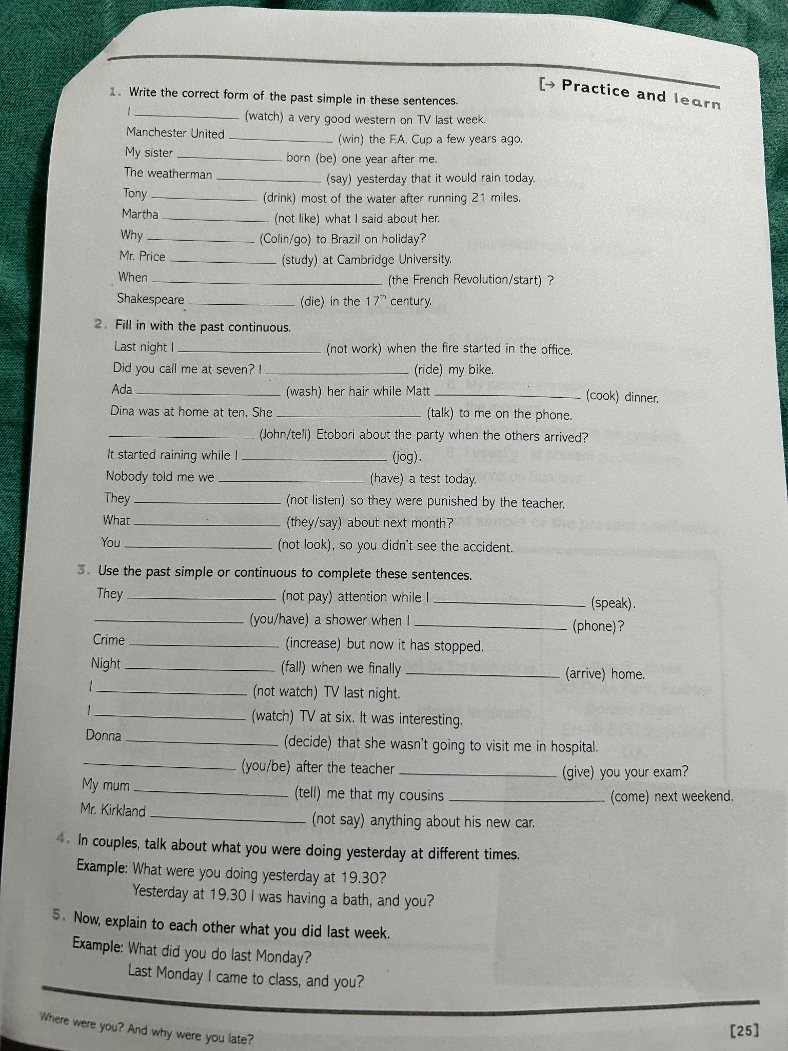 Solved Write the correct form of the past simple in these | Chegg.com
