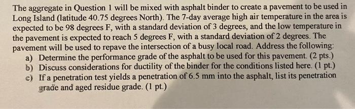 Solved The aggregate in Question 1 will be mixed with | Chegg.com