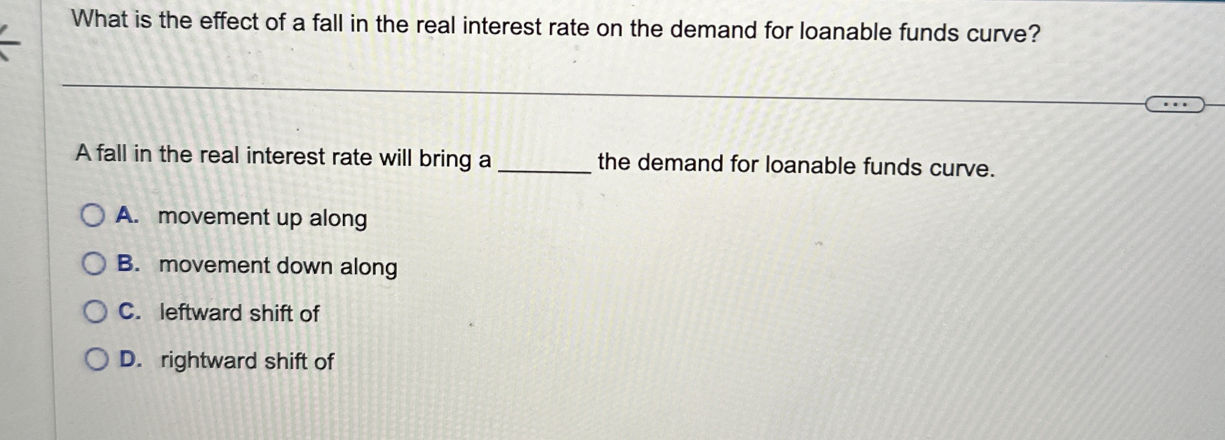 Solved What is the effect of a fall in the real interest | Chegg.com