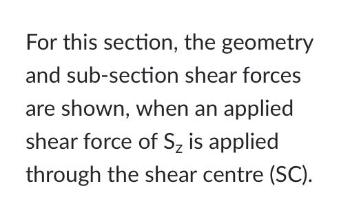 Solved For this section, the geometry and sub-section shear | Chegg.com