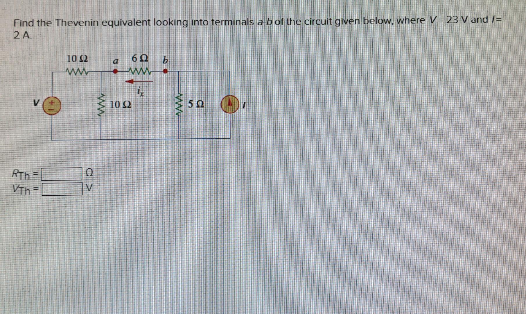 Solved Find The Thevenin Equivalent Looking Into Terminals A | Chegg.com