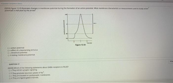 Solved 19033) Figure 12.33 illustrates changes in membrane | Chegg.com