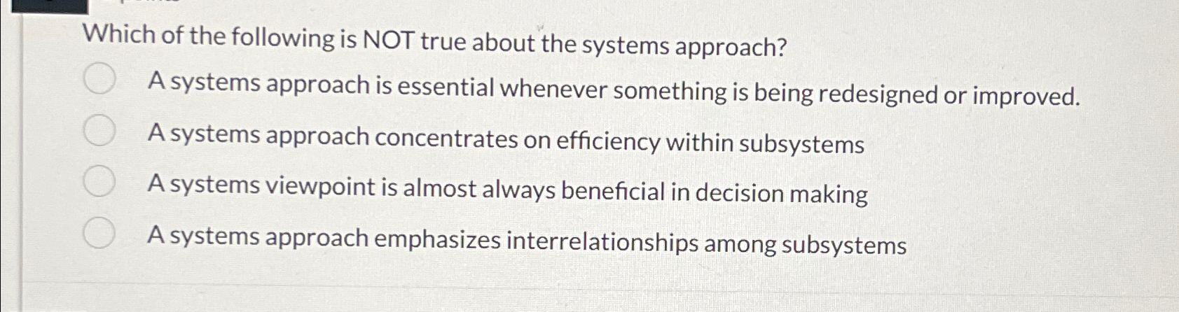 Solved Which of the following is NOT true about the systems | Chegg.com