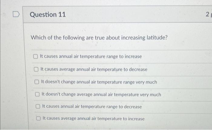 Solved D Question 11 2. Which of the following are true | Chegg.com
