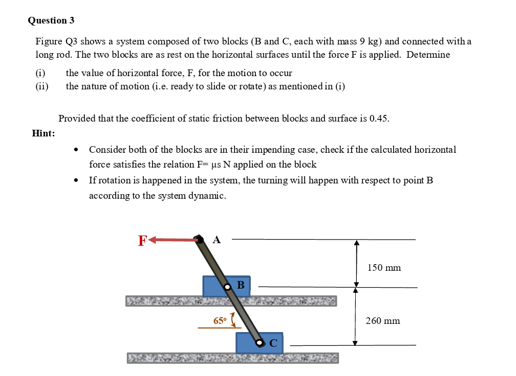 Solved Question 3 ﻿Figure Q3 ﻿shows a system composed of two | Chegg.com