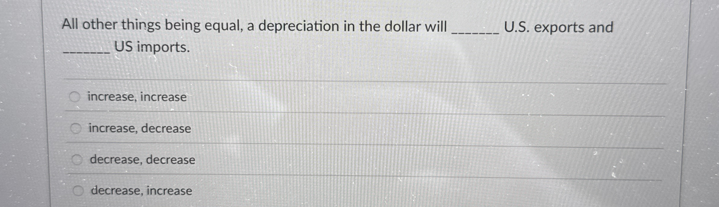 Solved All other things being equal, a depreciation in the | Chegg.com