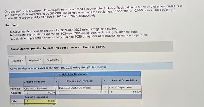 Solved On January 1 2024 Canseco Plumbing Fixtures Chegg Com   Image