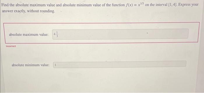 the absolute minimum value of the function f x