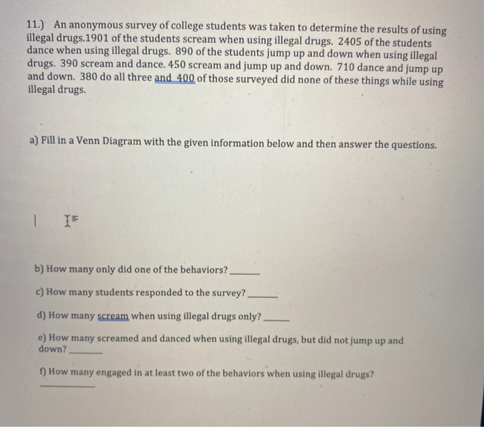 Solved 11.) An anonymous survey of college students was | Chegg.com