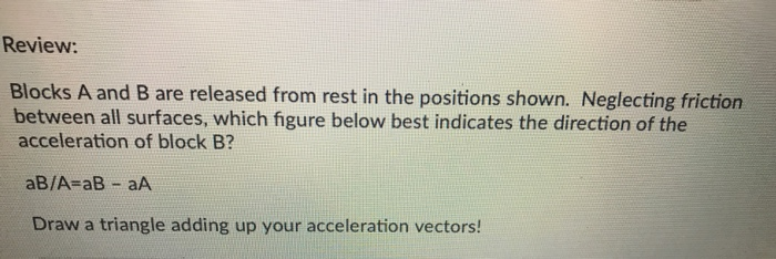 Solved blocks A and B are released from rest in the | Chegg.com