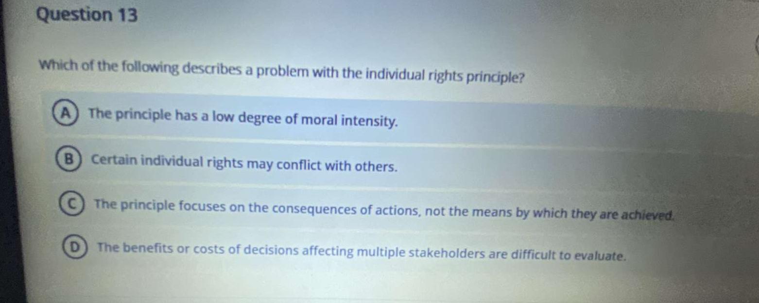 Solved Question 13 Which of the following describes a | Chegg.com