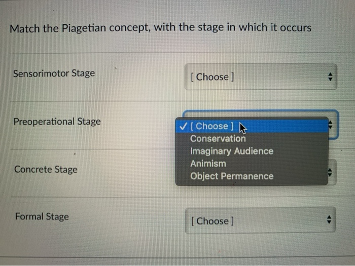 Piagetian concept clearance