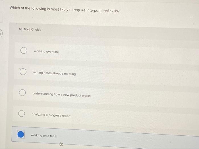Solved Which of the following is most likely to require | Chegg.com