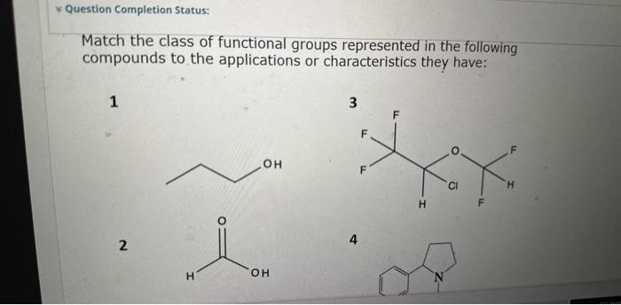 Solved Match the class of functional groups represented in | Chegg.com