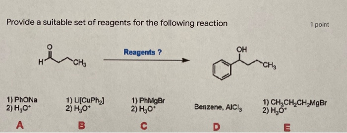 Solved Provide a product for the following reaction 1 point | Chegg.com