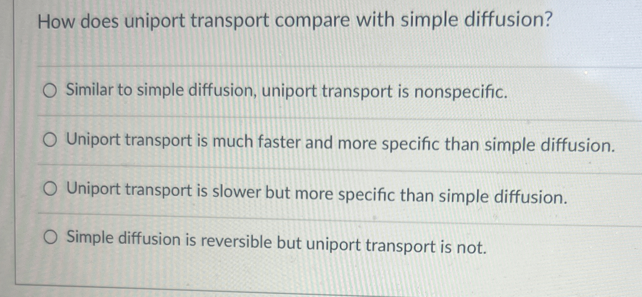 Solved How does uniport transport compare with simple | Chegg.com