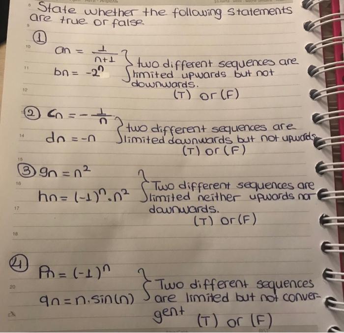 Solved State Whether The Following Statements Are True Or | Chegg.com