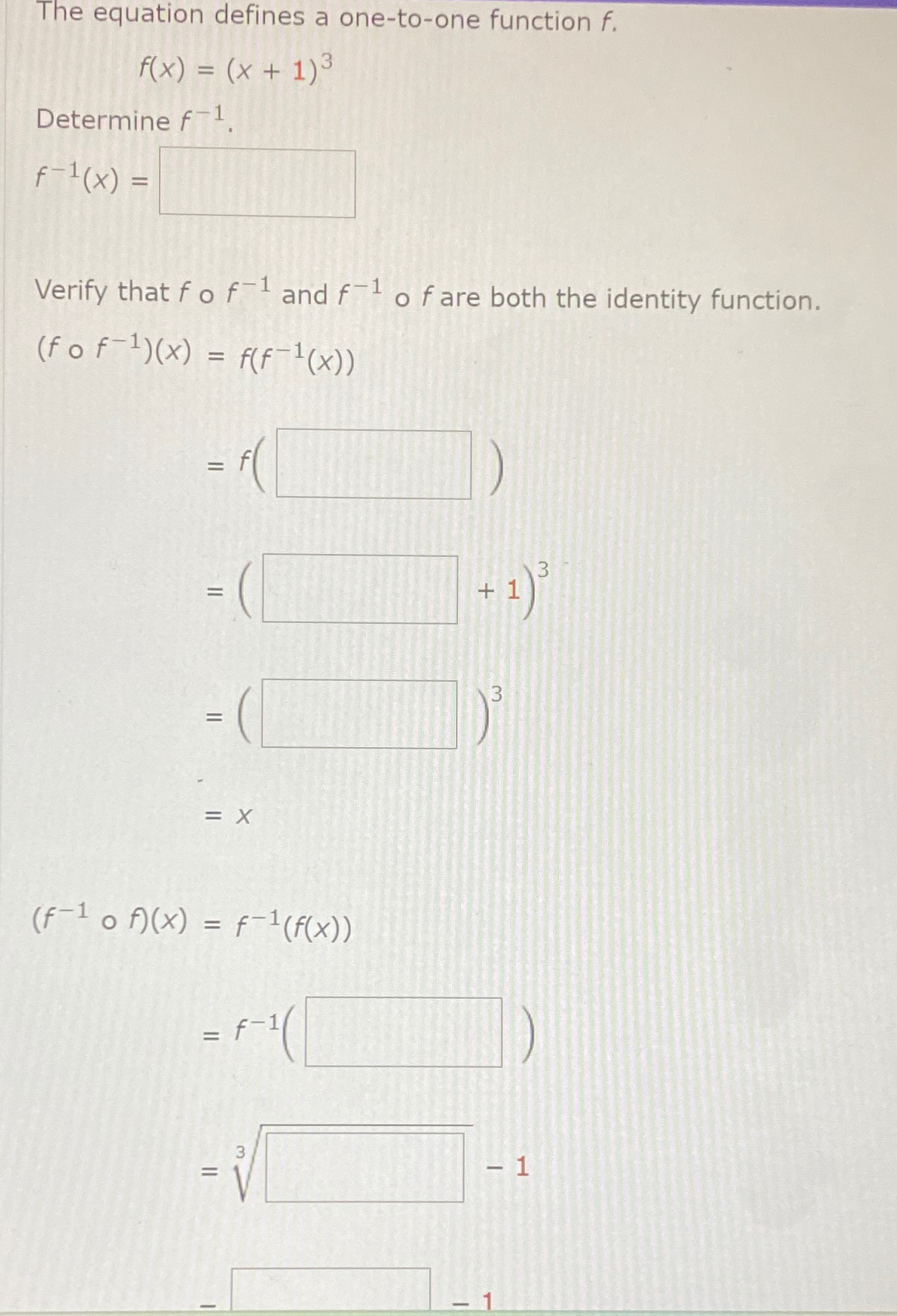 Solved The equation defines a one-to-one function | Chegg.com