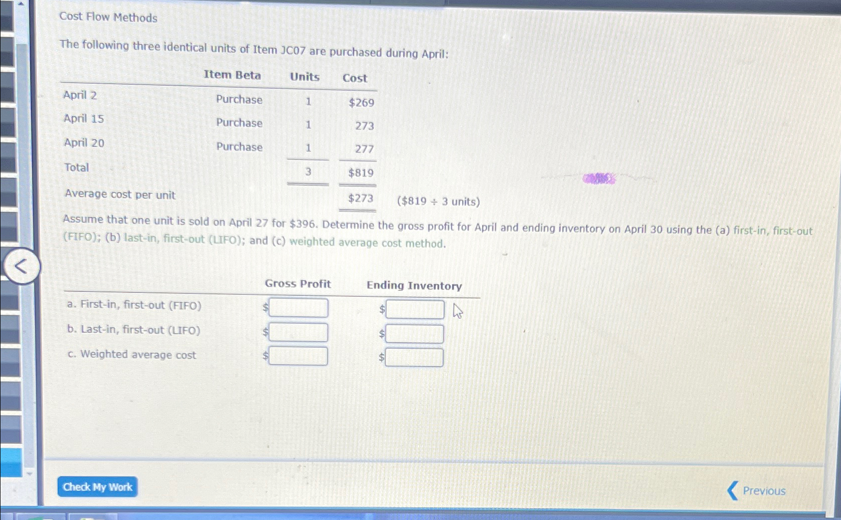 Solved Cost Flow MethodsThe following three identical units | Chegg.com