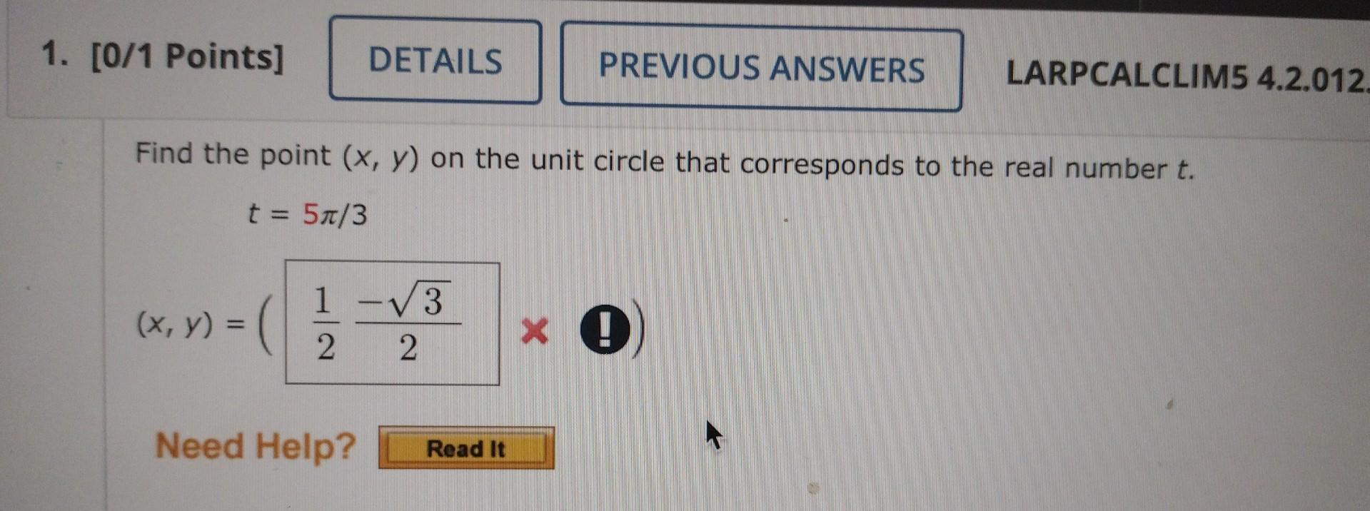 Solved Find The Point Xy On The Unit Circle That 6167