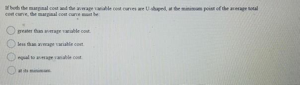 why marginal cost curve is u shaped