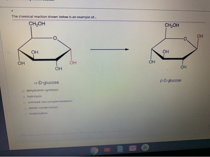 Solved The chemical reaction shown below is an example of...