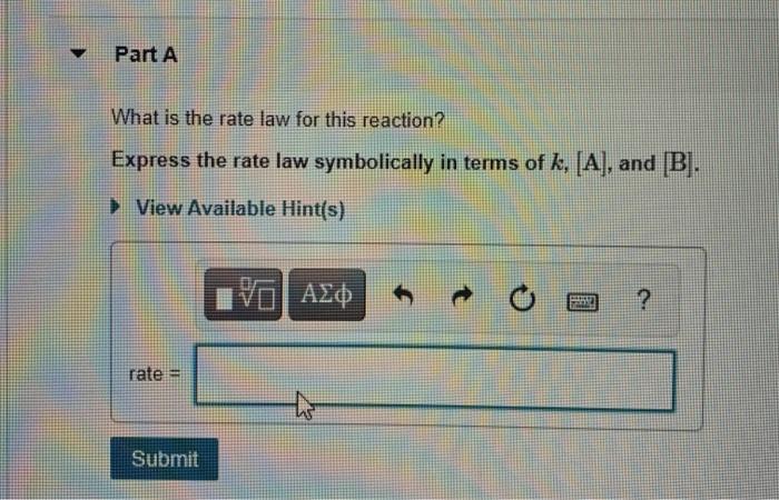 Solved Consider the reaction A + 2B=0 whose rate at 25 "C | Chegg.com