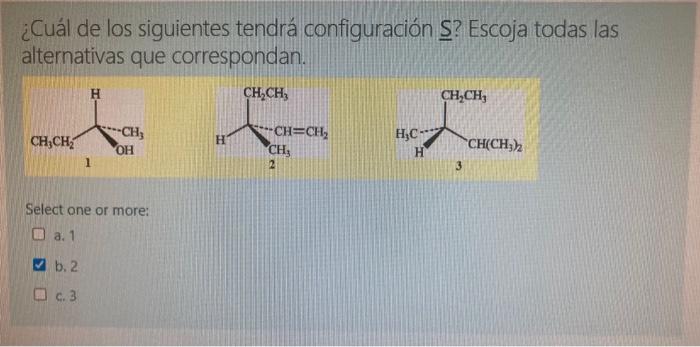 alternativas que correspondan. Select one or more: a. 1 b. 2 c. 3