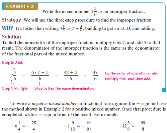 Solved: Write each mixed number as an improper fraction. See Ex ...