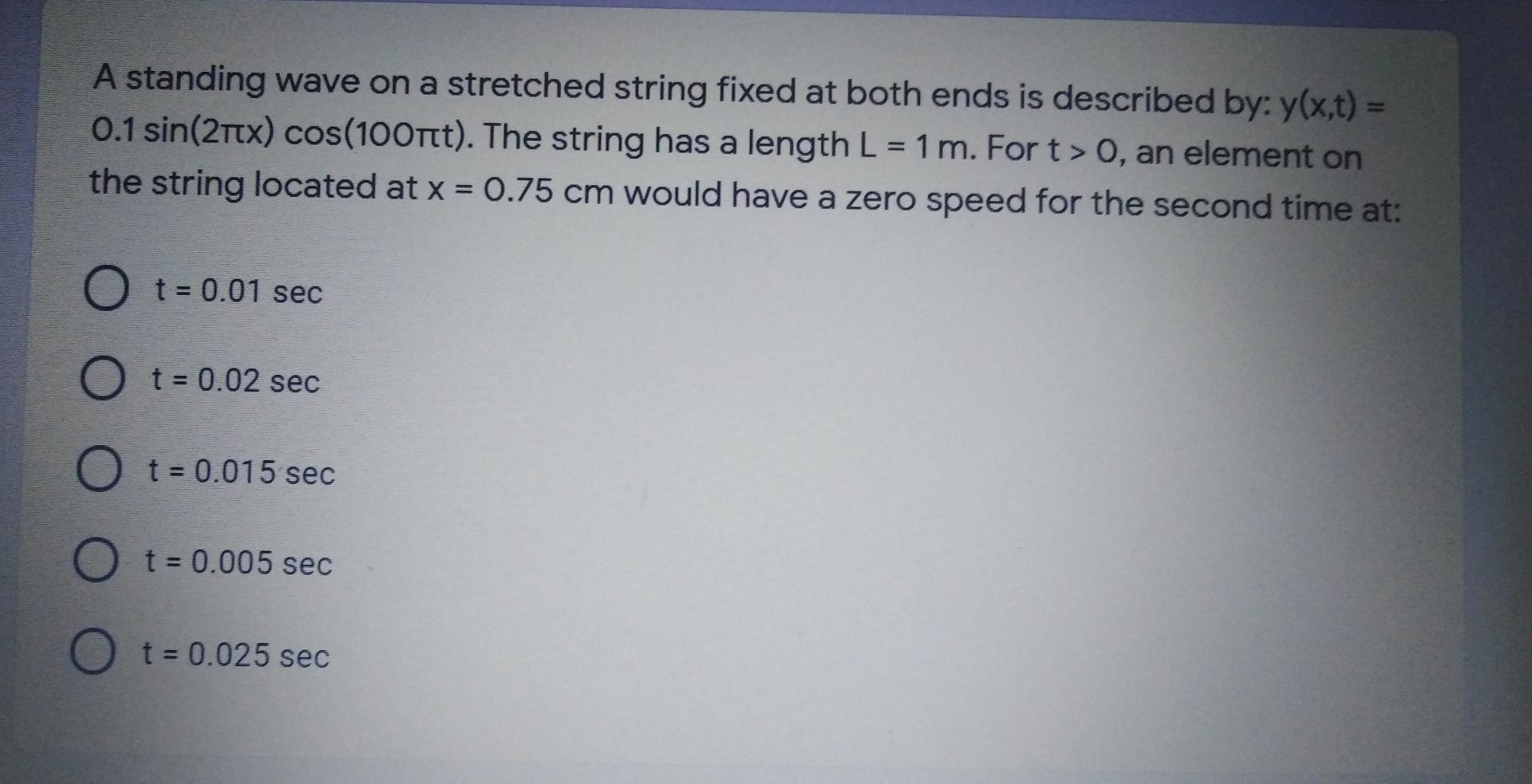 Solved A standing wave on a stretched string fixed at both | Chegg.com