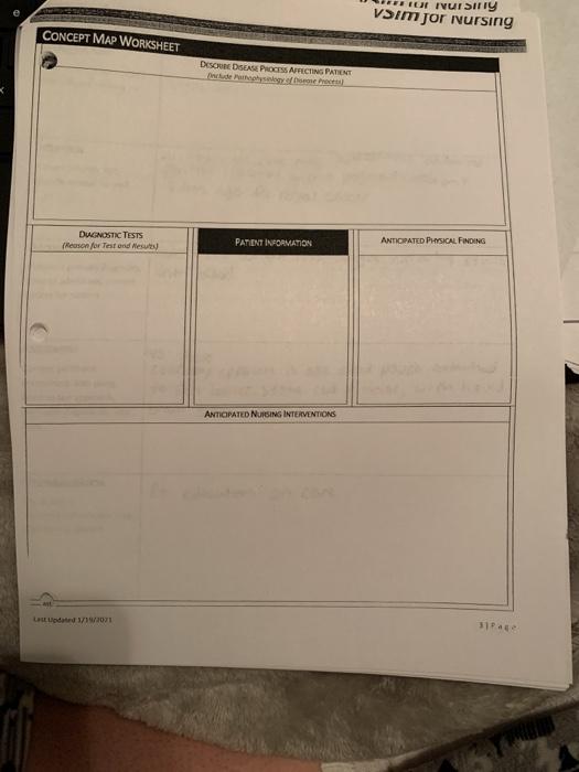 Marvin Hayes Vsim Concept Map For Ur Silly Vsim Por Nursing Concept Map Worksheet | Chegg.com