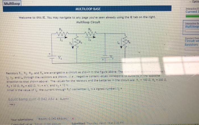 Solved Multiloop -- Optic MULTILOOP BASE Interactive Current | Chegg.com