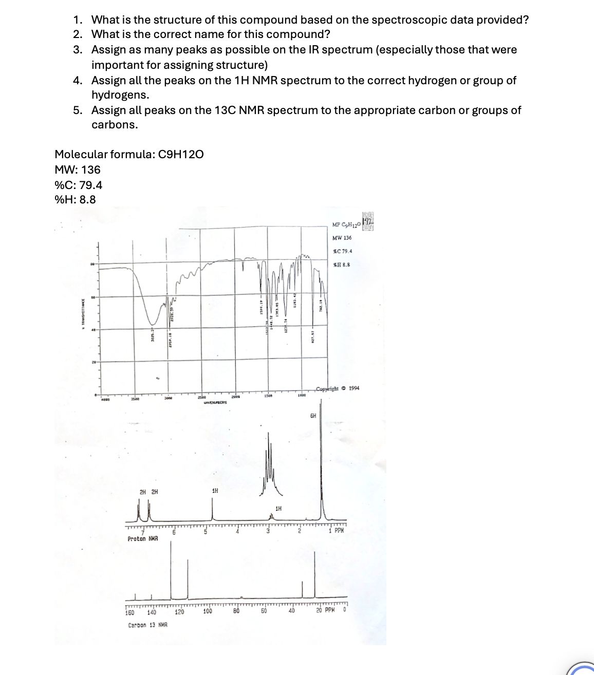What is the structure of this compound based on the | Chegg.com