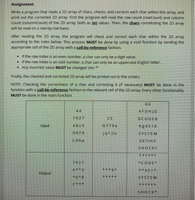 Solved Assignment Write a program that reads a 2D array of | Chegg.com