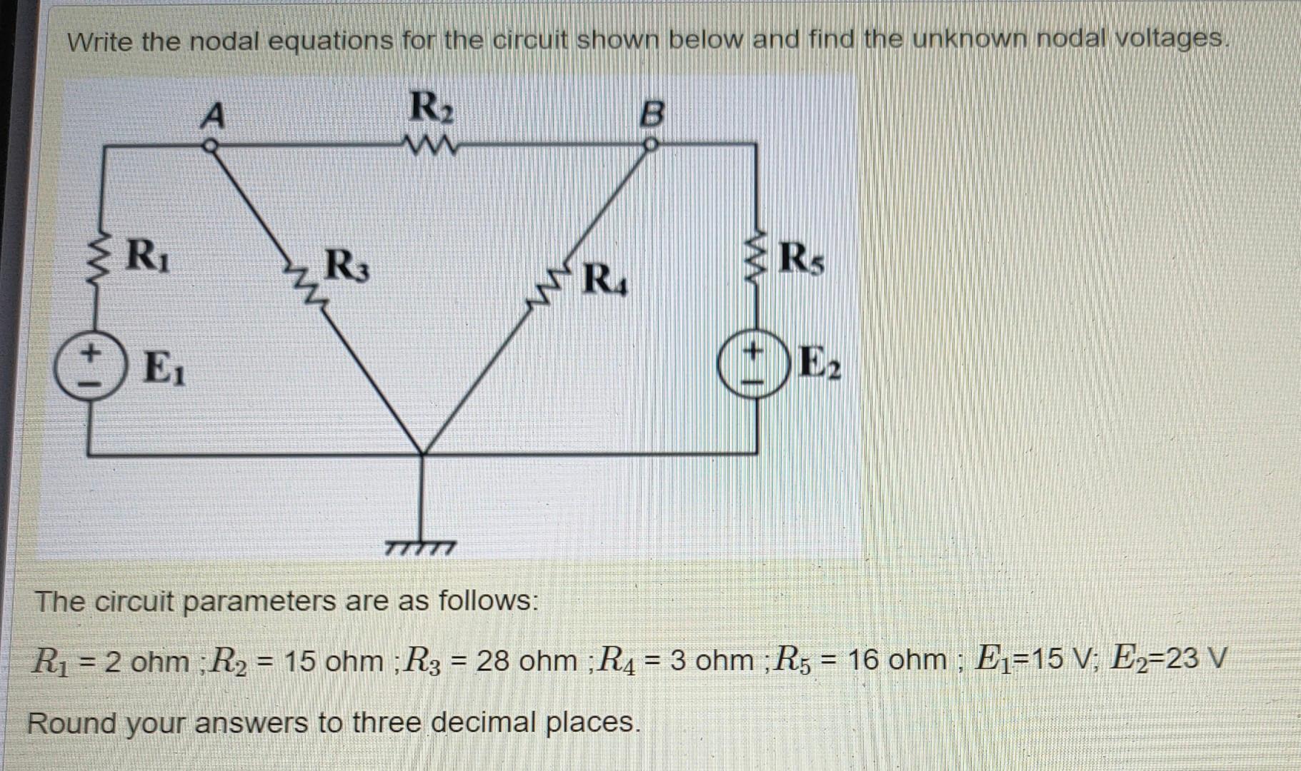 Solved Write the nodal equations for the circuit shown below | Chegg.com