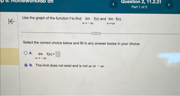 Solved Use the graph of the function f to find limx→−∞f(x) | Chegg.com