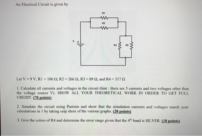 Solved An Electrical Circuit is given by R1 R2 23 R4 w Let | Chegg.com