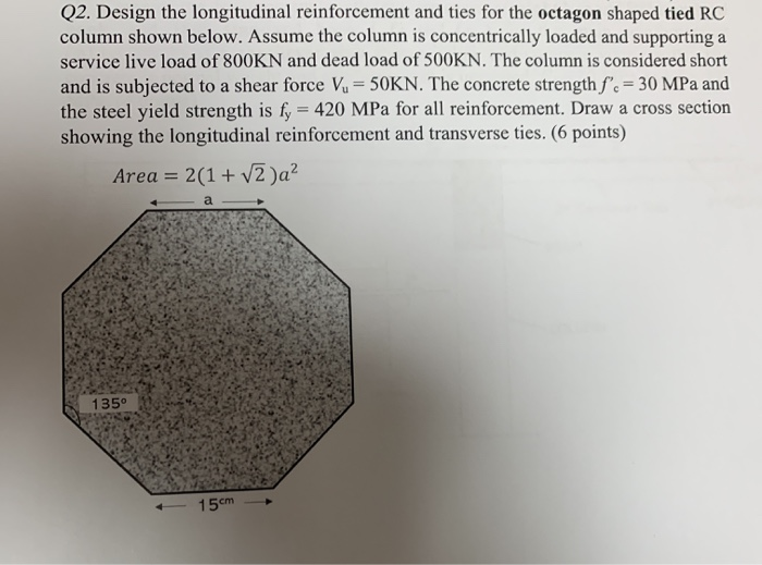 Solved Q2. Design the longitudinal reinforcement and ties | Chegg.com
