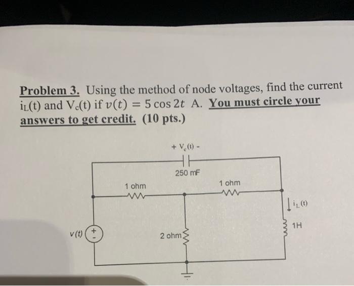 Solved Problem 3. Using the method of node voltages, find | Chegg.com