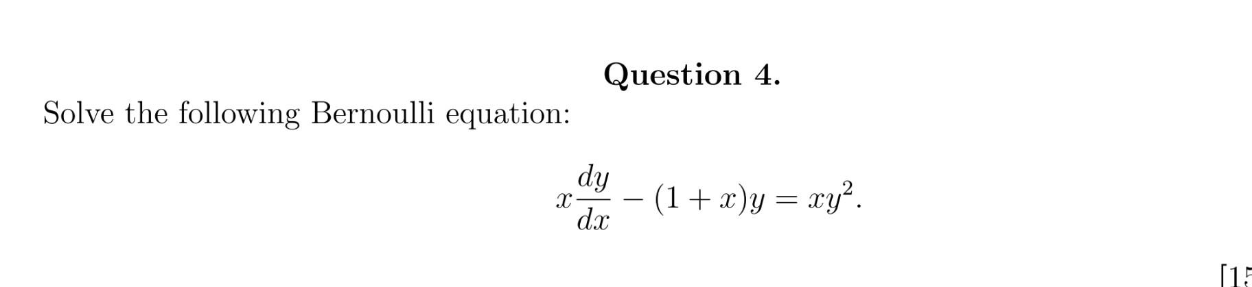 Solved Solve the following Bernoulli equation: | Chegg.com
