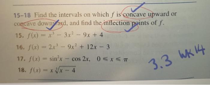 Solved 15-18 Find the intervals on which f is concave upward | Chegg.com