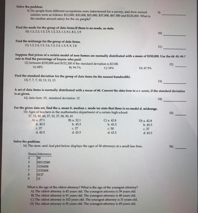 Solved 4) Solve the problem by applying the Fundamental | Chegg.com