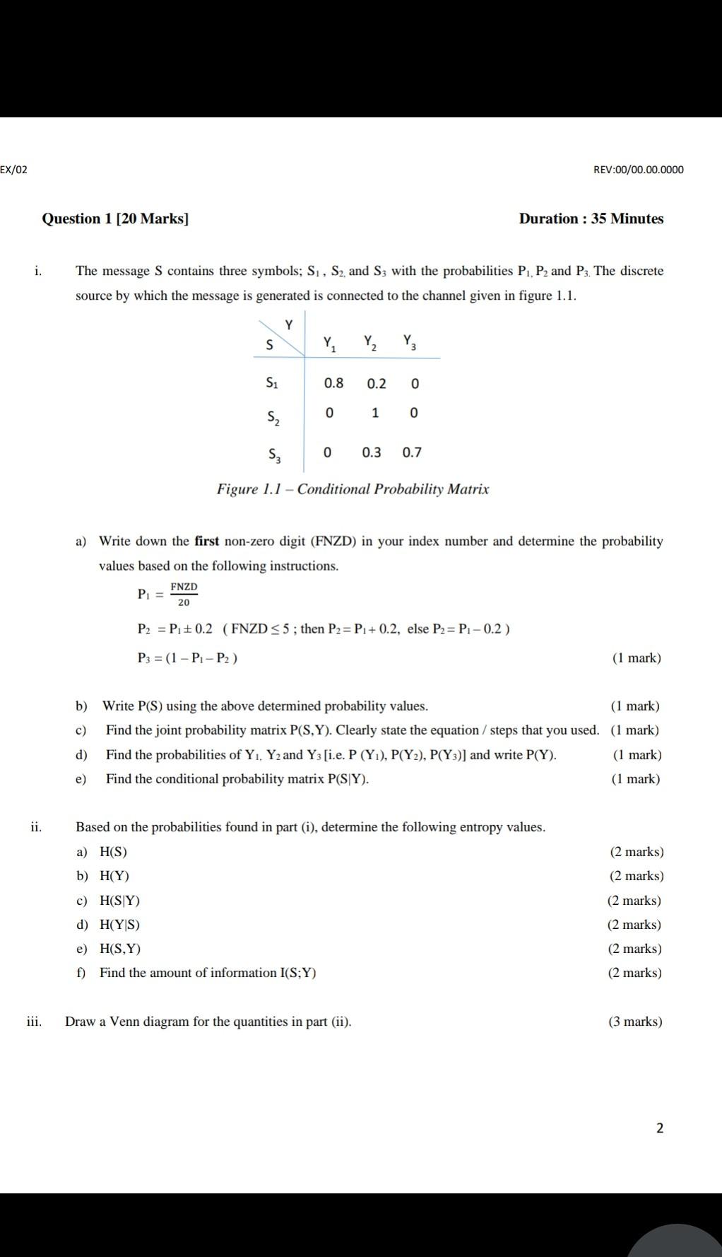 Solved Ex 02 Rev 00 00 00 0000 Question 1 Marks Chegg Com